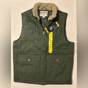 Weatherproof Men's Olive Sherpa-Lined Vest